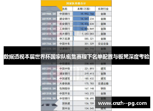 数据透视本届世界杯国家队密集赛程下名单配置与板凳深度考验
